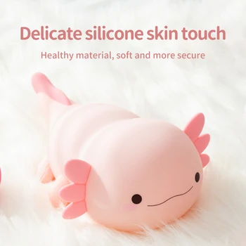 1Axolotl veilleuse pour enfants 2 luminosité Silicone pépinière lampe de couchage Portable USB Rechargeable lampe de chevet pour chambre de bébé 1