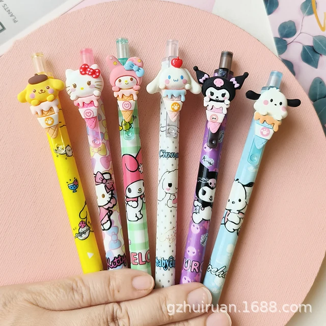 36pcs Sanrio Erasable Gel Pens With Eraser Kawaii Hello Kitty Kuromi  Student Writing Office School Supplies Stationery Wholesale - AliExpress