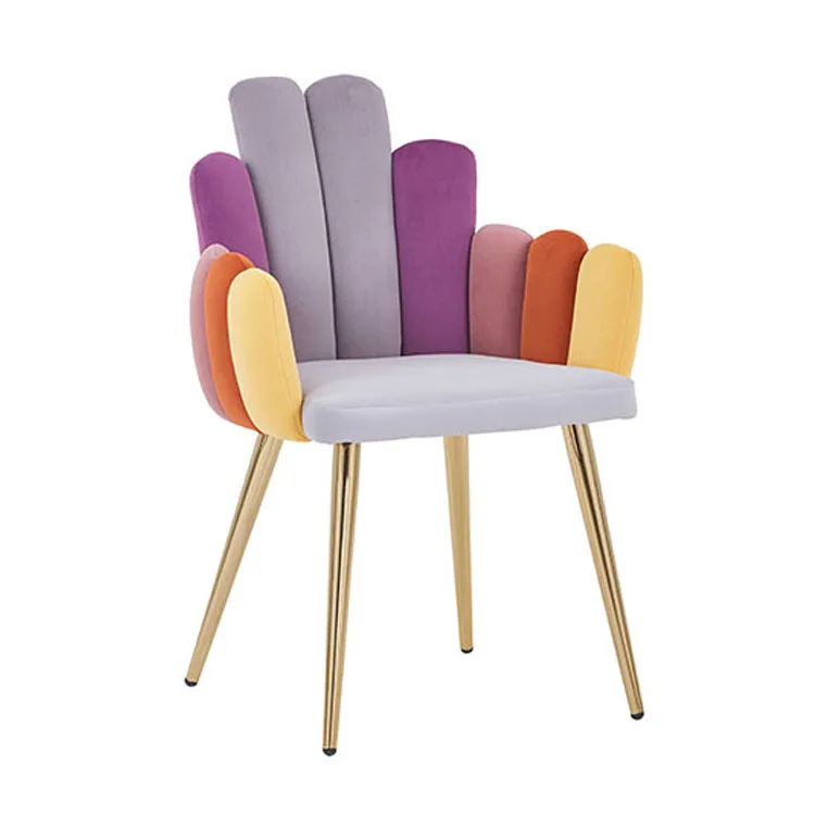 Modern Chair Velvet Cushion Seat Cream Dining Crushed Pink 6 Set Dinner