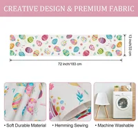 Easter Bunny Gnome Table Runner 13x72 Inch Eggs Rabbit Ears Floral Spring Seasonal Holiday Kitchen Dining Table Decoration 2