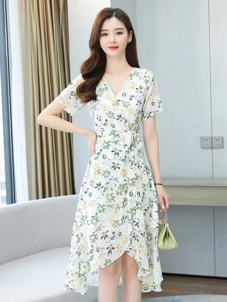 

Floral Dress Women's 2023 Summer New Korean Style Western Style Age-reducing Gentle Elegant Goddess Style Dress