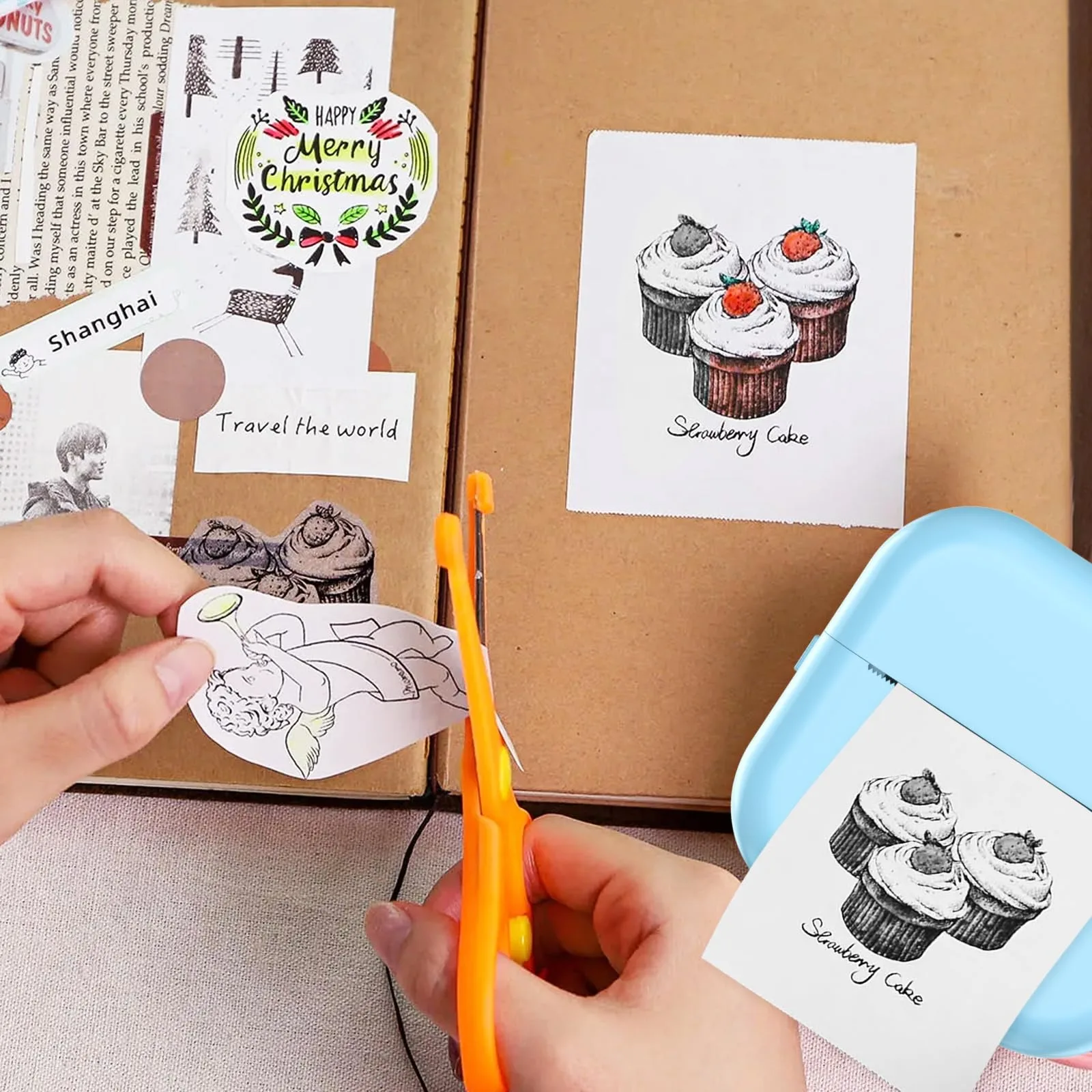 Mini Printer Paper Thermal Printer Sticker Paper for M02/T02 and 57mm Sticker Printer, 57x25mm, for Photo Journal Notes Memo