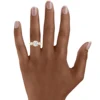 Round 3 Stone Moissanite Ring 3ct Engagement Minimalist Style Wedding Woman Real 14K Gold Hollow Ring 5