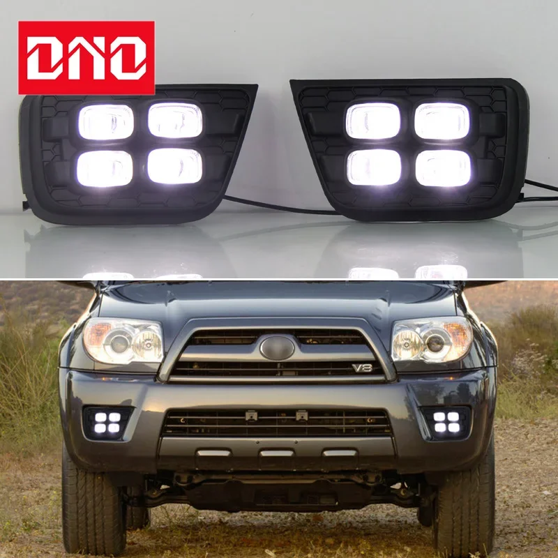 

Дневные ходовые огни для Toyota 4runner 2006-2009, Автомобильные дневные ходовые огни, динамические желтые указатели поворота
