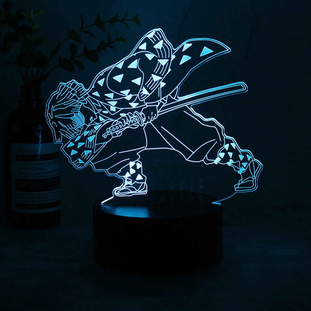 3d night light Demon Slayer Zenitsu Anime Characters 3D LED Illusion Bedroom Decoration Desk Lamp with Remote Control Sleeping Night Light led night light Night Lights