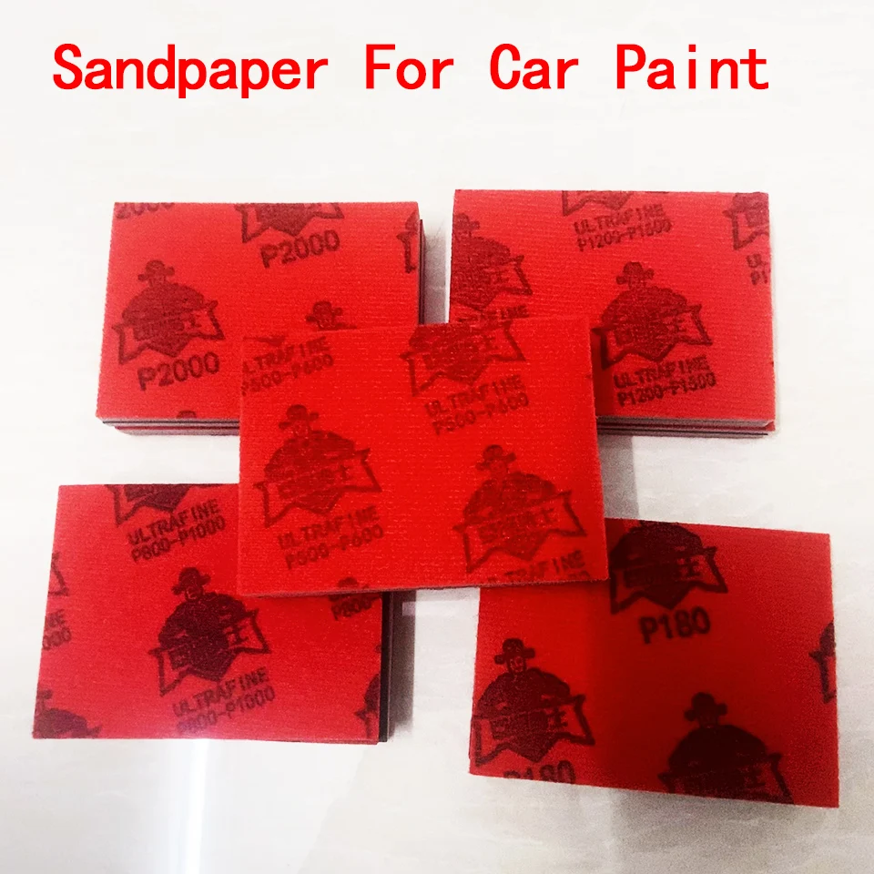 10 Pcs 100&times;75mm Sponge Sandpaper Automotive Sanding Blocks For Car Paint Grinding Polishing Dry Grinding Soft Sponge Sand Block sanding discs sandpaper set polish sand paper sandpaper tools mini sandpaper kit sander pads