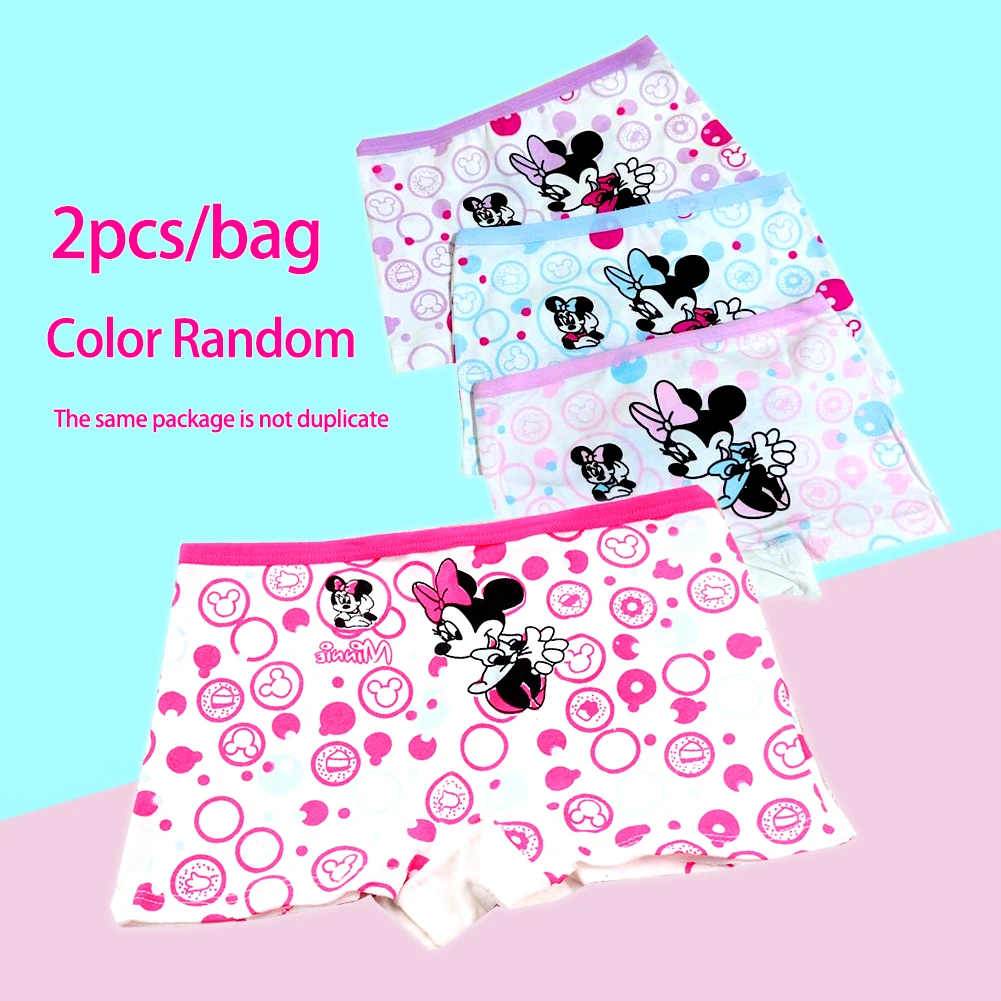 Children Underwear 2Pcs/Bag 2-10Y New girl Minnie mouse Underwear Cartoon Children knickers Boys Underpants Kids Panties flat angle Panty Brief
