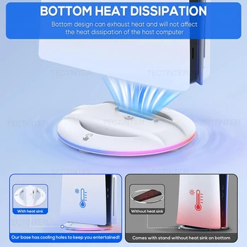 Vertical Cooling Stand with RGB Light For PS5 Slim / PS5 Pro Console Anti-Slip Base Bracket Holder Bracket Gaming Accessories 5