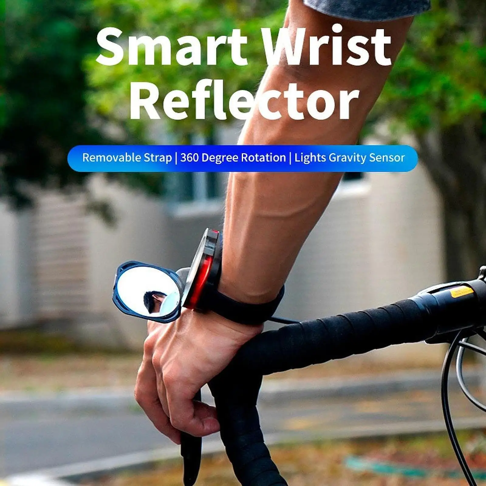 자전거 백미러 손목밴드 암밴드 거울 탈부착 스트랩 산악 도로 자전거용 360도 °   회전 가능한 손목밴드 자전거 후방 카메라