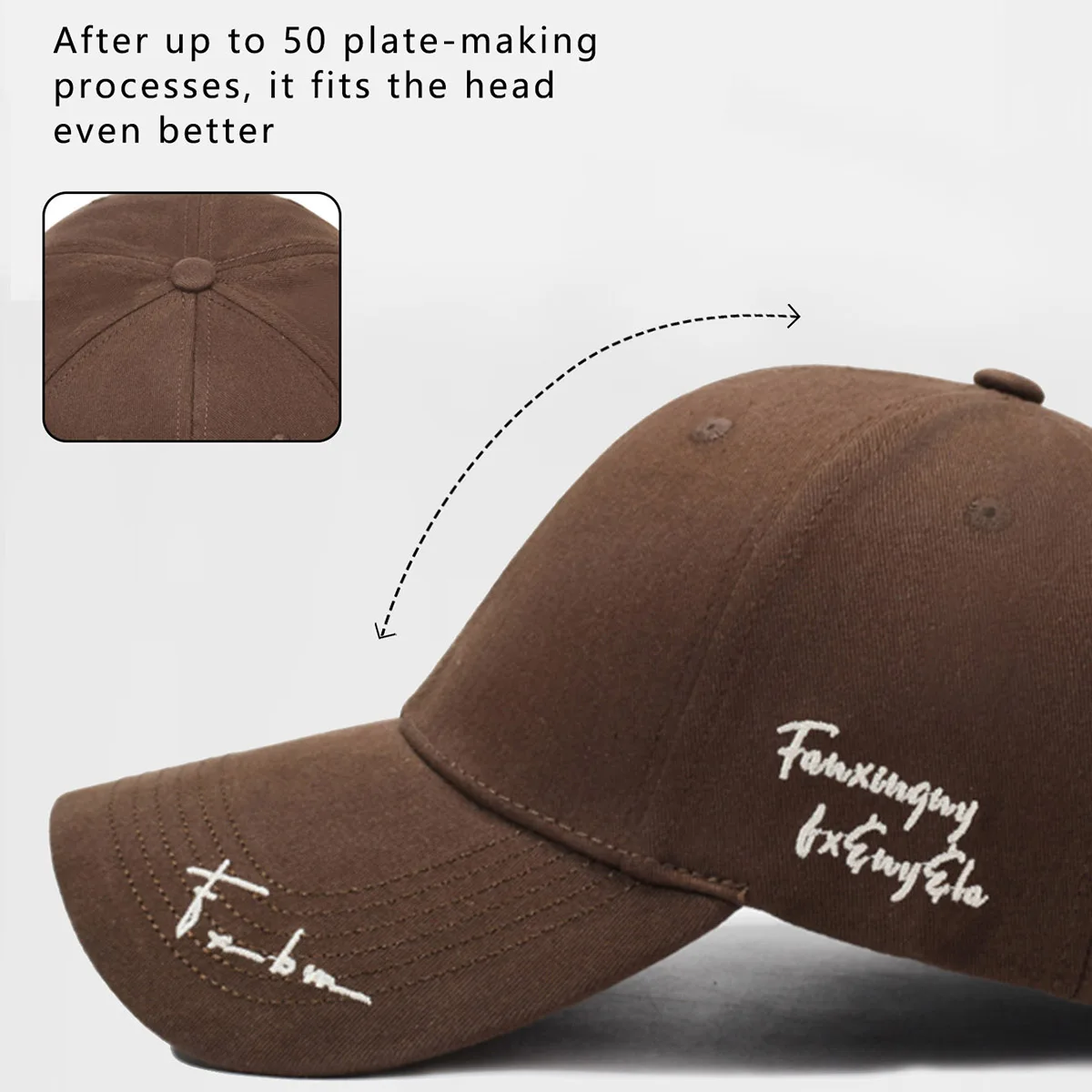 Deep Top Big Head Baseball Cap for Women 2025 New Style Face-Showing Small Enlarged Wide Brim Duck Tongue Hat Summer Sun Protection Hat Embroidered Letters Fashionable Men