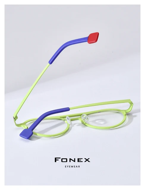 FONEX-Montura De Gafas De Titanio Puro Para Mujer, Gafas Redondas