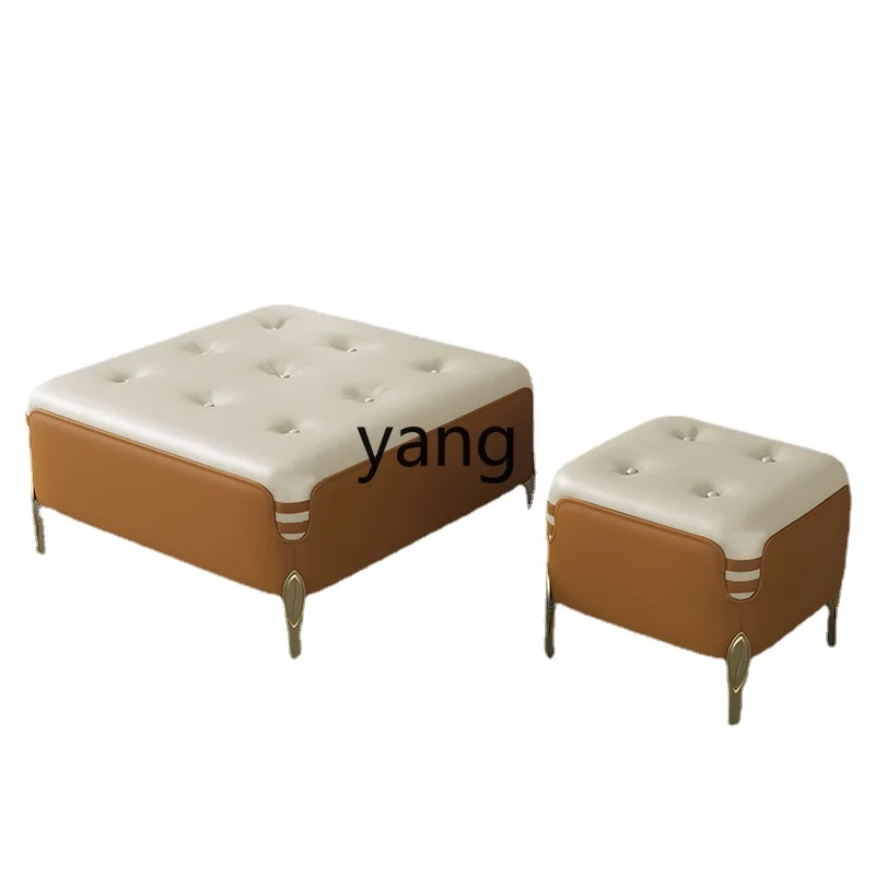 

CX Light Luxury Home Living Room Small Leather Pier Sofa Soft Surface Simple Pedal Modern Short Stool