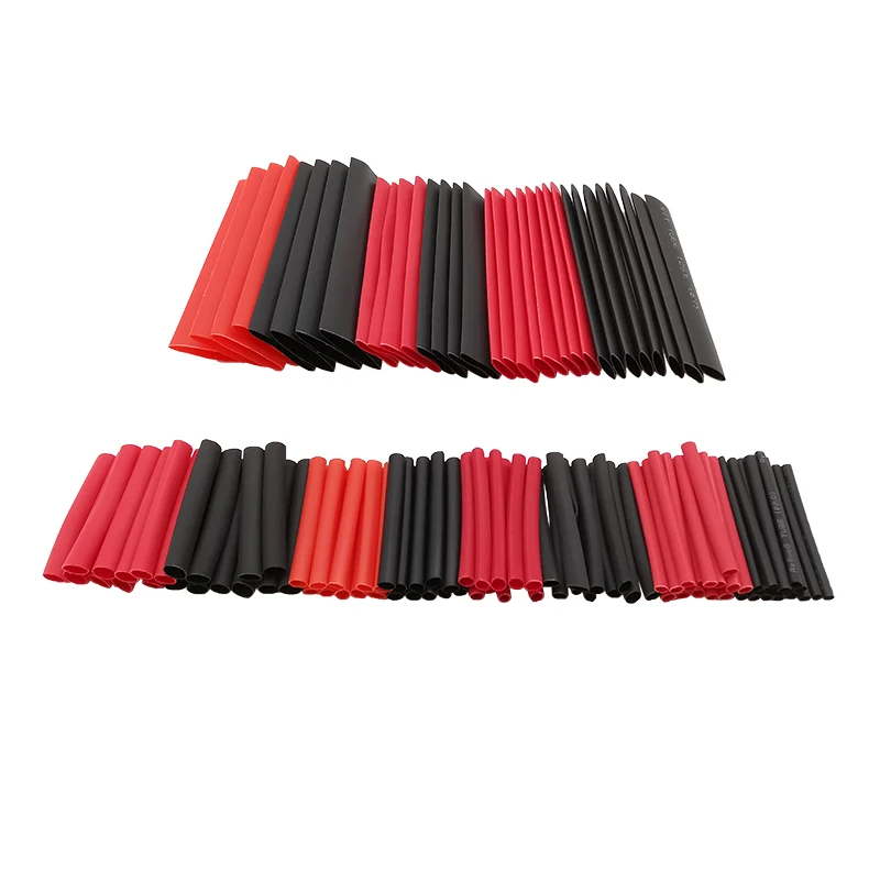 127Pcs/Set Heat Shrink Tubing Red Black Insulation DIY Wire Cable Protection Wrapping Sleeve Heat Shrinking Tube