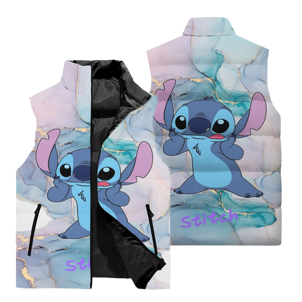 thumbnail image 5 of Chaqueta cortavientos de moda para hombre, divertida chaqueta con estampado 3D de Disney Stitch, chaleco para deportes al aire libre, chaqueta informal sin mangas para hombre para fiestas, 5 of 5