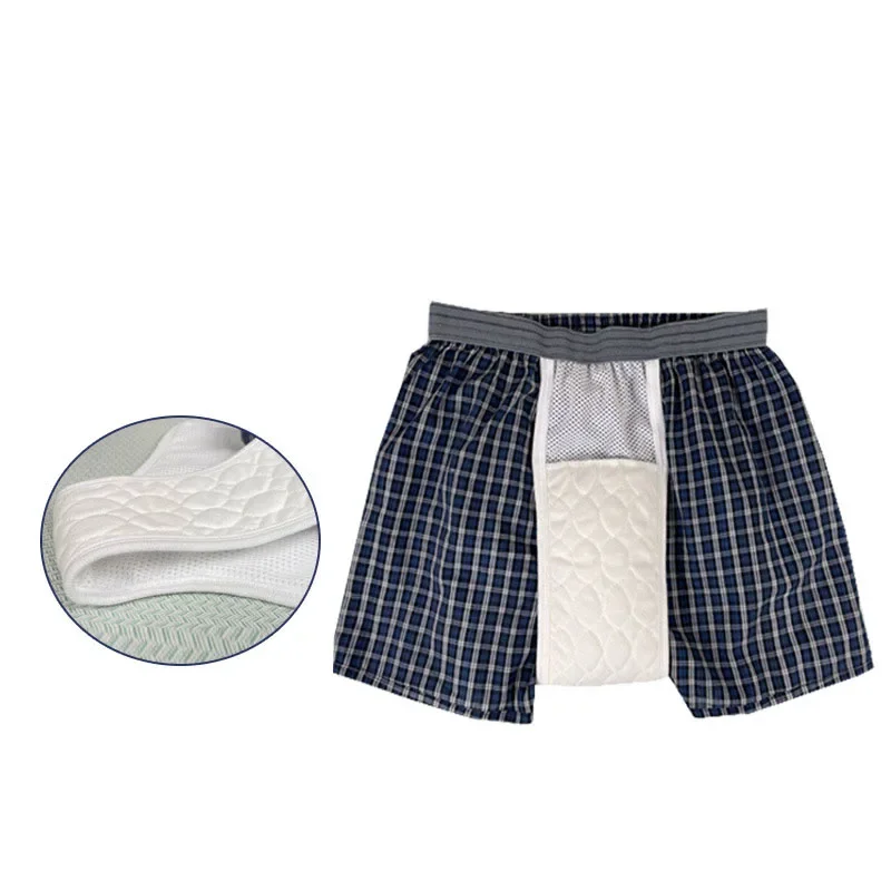 Intimo per pannolini per anziani Puro cotone Lavabile Traspirante Incontinenza maschile Pazienti postoperatori Pantaloni da allattamento a prova di perdite - immagine 2