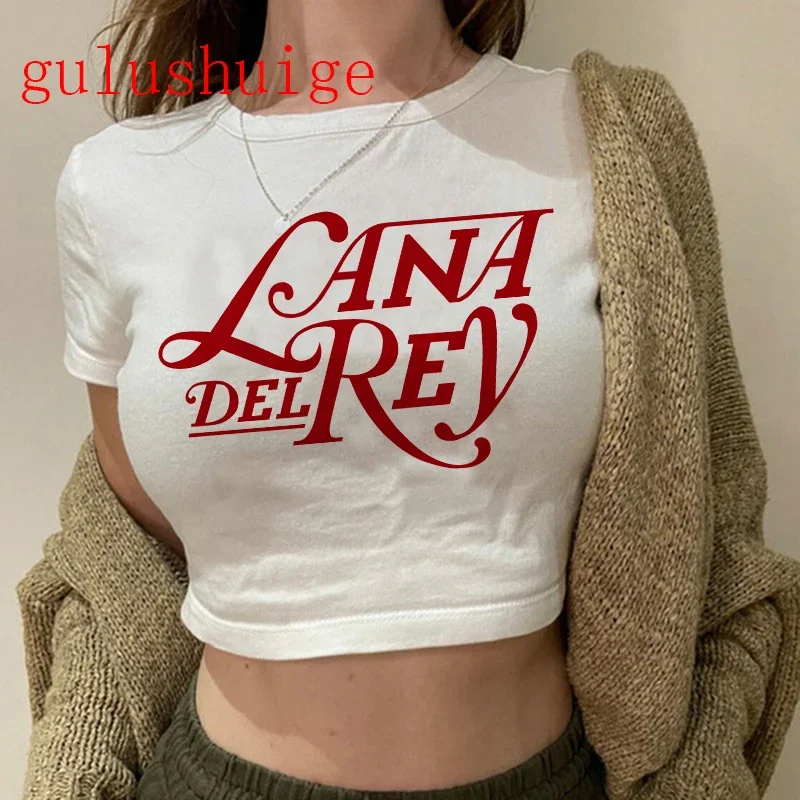 Crop Top Lana Del Rey Ldr Sailing Graphics T Shirt Cropped Harajuku Women Vintage Short-Sleeve T-Shirt Streetwear Female Tshirt 6