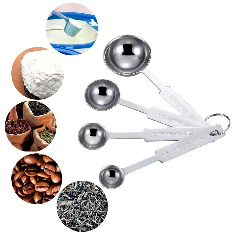 8/10/11Pcs Stainless Steel Measuring Cups and Spoons Coffee Powder Spoon Tablespoons Kitchen Baking Accessories Pastry Tools, measuring cup and spoon set