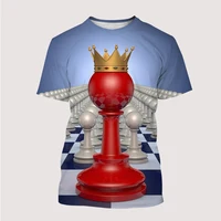 International Chess Board 3d Print T-shirt Child Fashion Oversized T-shirts Boys Girls Harajuku Short Sleeve Tops Kids Clothing 2