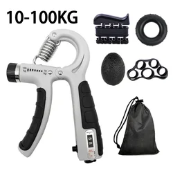 Adjustable Heavy Gripper for Strength Training and Wrist Conditioning (Grey - 6pcs)