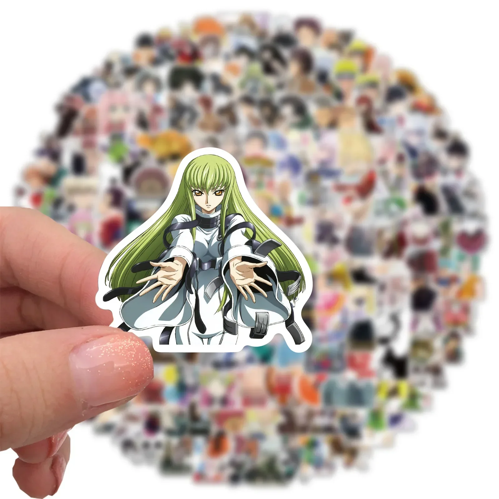 Mix Anime Stickers 300Pcs for Kids Onepiece JujutsuKaisen DragonBall DIY Car Wall Waterproof Toy