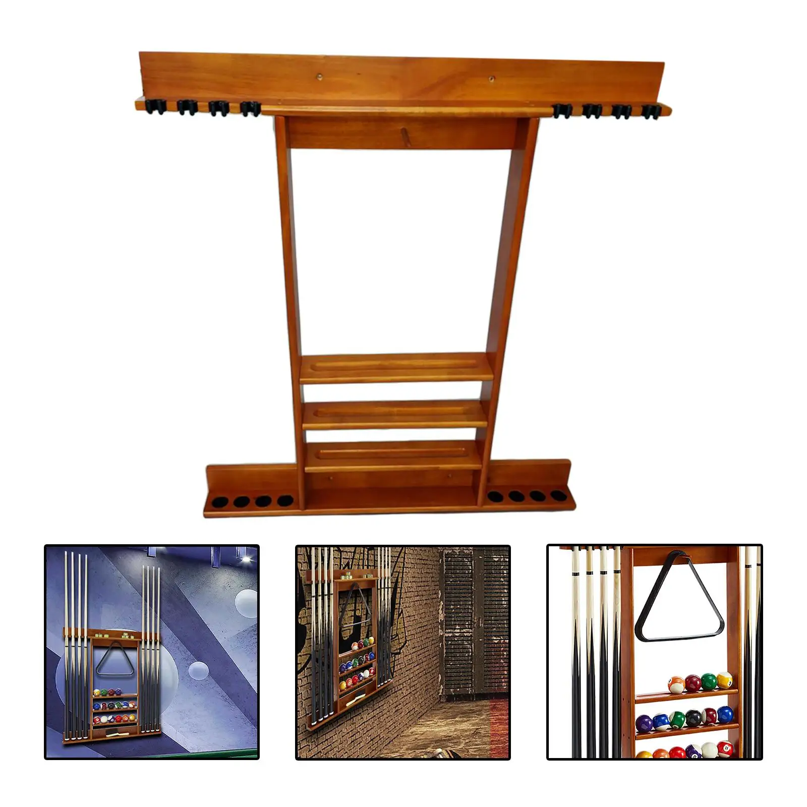 

Pool Rack Wall Mount Floor Stand Snooker Rack Pool Holder for Billiard Room
