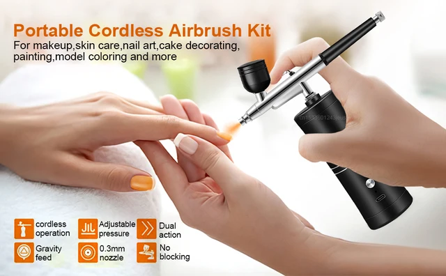 Airbrush Nail with Compressor Portable Air Brush Nail Art Paint Cake  Cordless Mini Airbrush Nail Kit Rechargeable K5