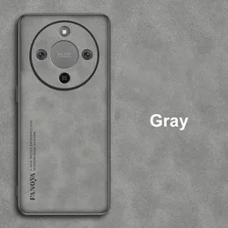 Luxury PU Leather Shockproof Phone Case with Silicone Back Cover and Enhanced Protection - Honor X70 (GRAY)
