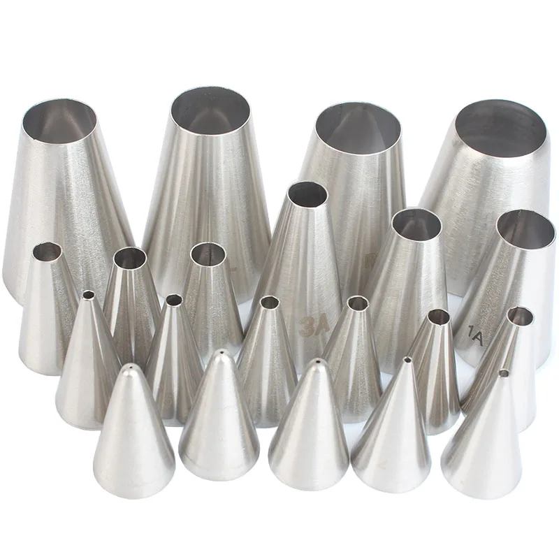 Round Metal Cake Cream Decoration Tip Stainless Steel Piping Icing Nozzle Pastry Tools 21pcs