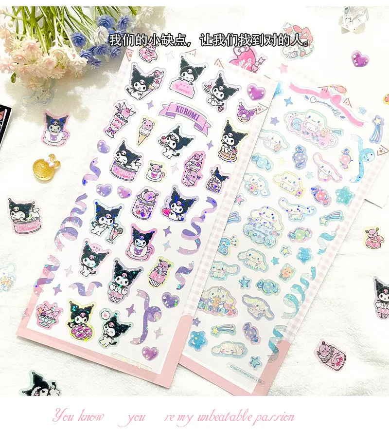 

Sanrio Hello Kittys Stickers Anime Kuromi Melodys Suitcase Laptop Skateboard Luggage Phone Cartoon Decal Children Birthday Gifts