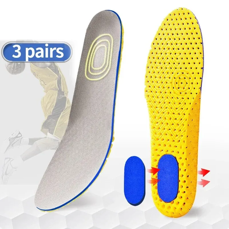 Memory Foam Orthopedic Insoles 3Pairs Feet Shoe Sole Pad Mesh Deodorant Breathable Cushion For Men & Women