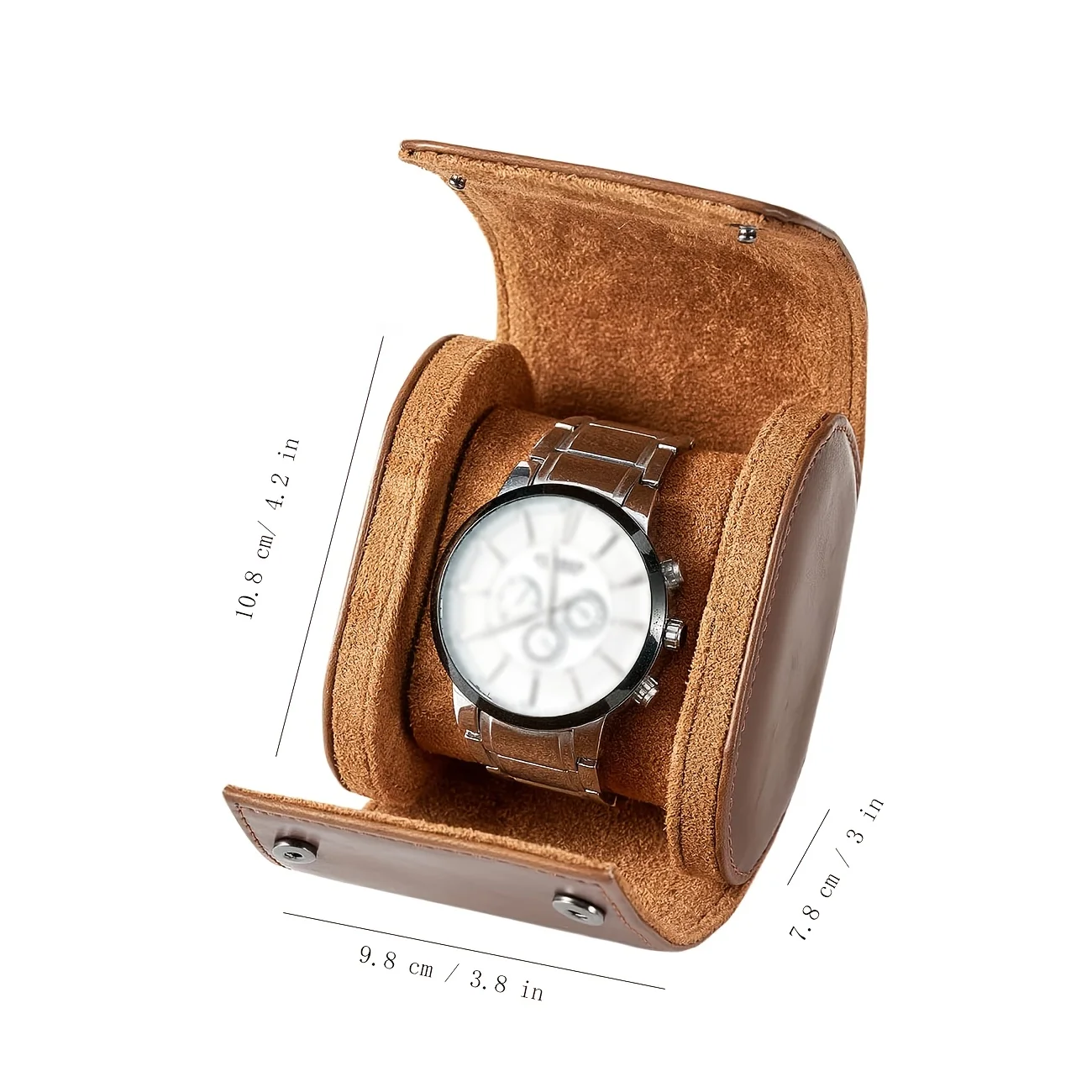 Portable Watch Organizer Case,Faux Leather Watch Storage Box with Velvet Lining - Portable Dustproof Travel Case