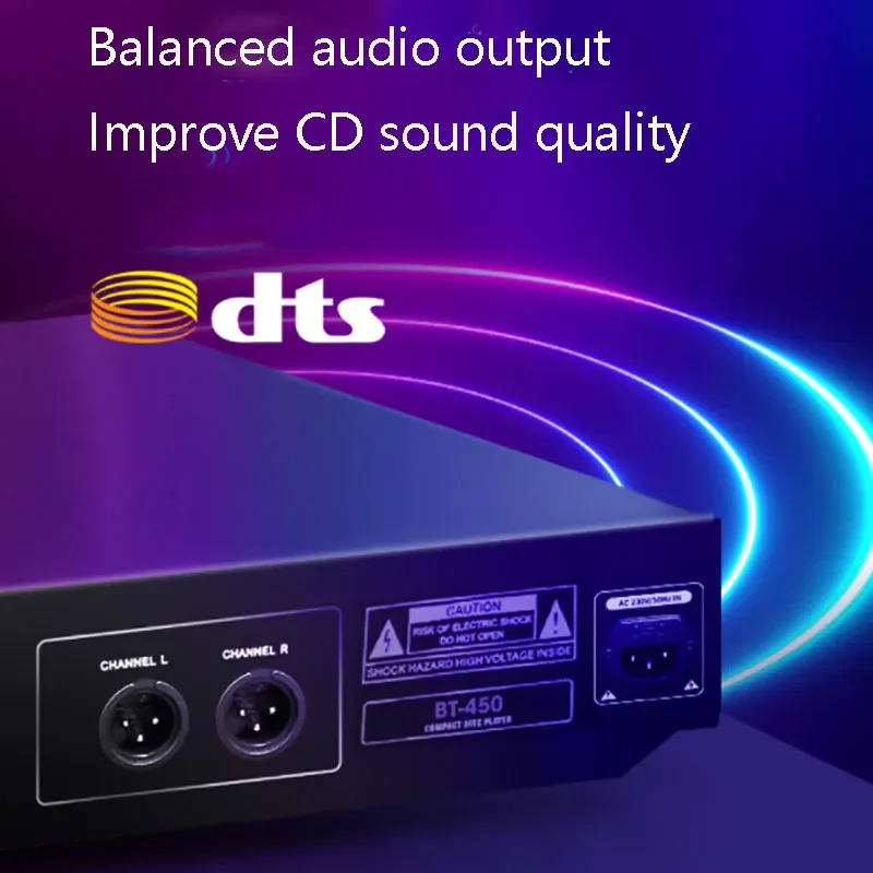 Portable CD Player Professional Grade CD Player Bluetooth 5.0 USB Read Playback DTS Sound HIFI Home CD Audio Player Digital Optical Balanced Output