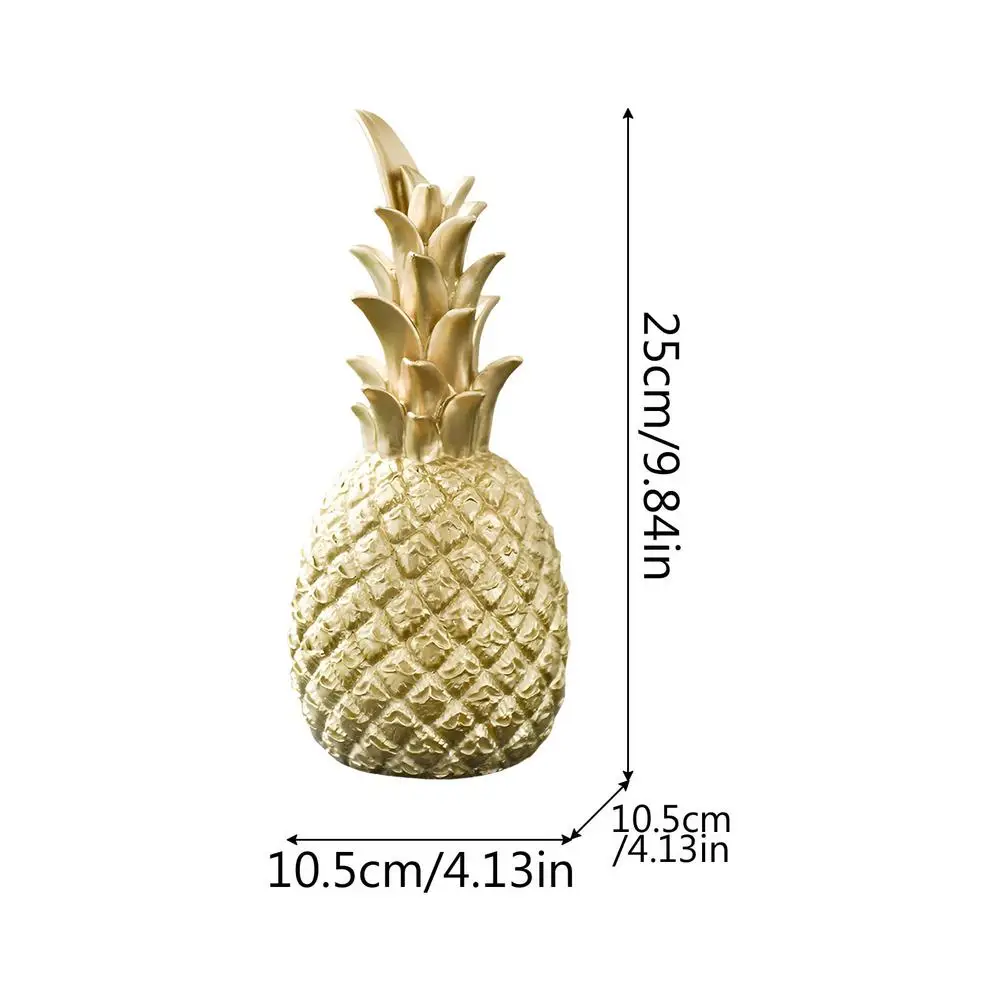Décoration Ananas En Résine Dorée | Ornement Moderne Pour Maison, Mariage, Bureau | Tailles S (15cm) Et M (20cm)