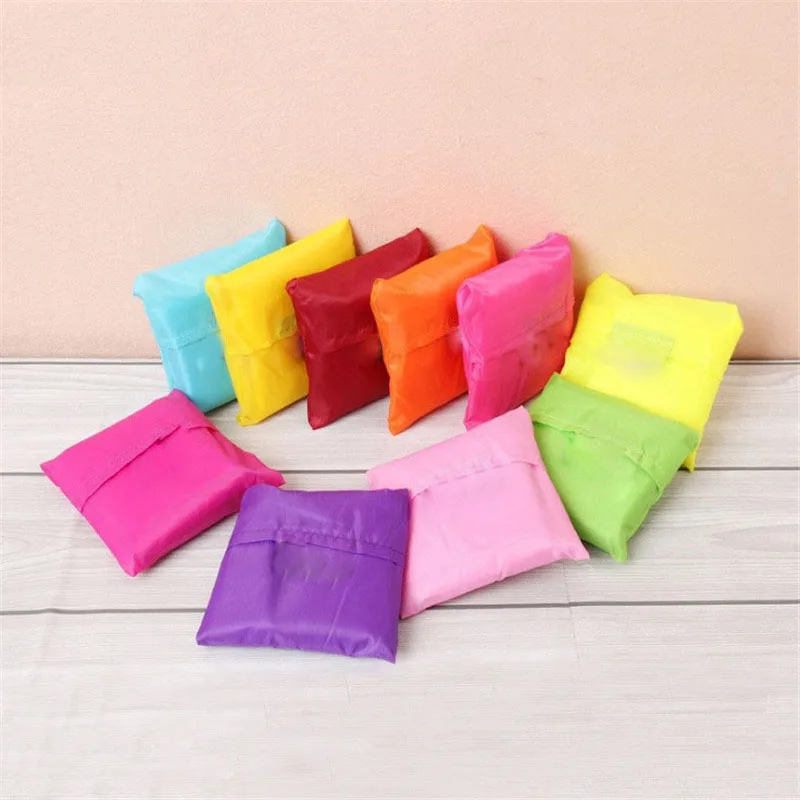 Eco-friendly Reusable Folding Shopping Tote Bag in Solid Color