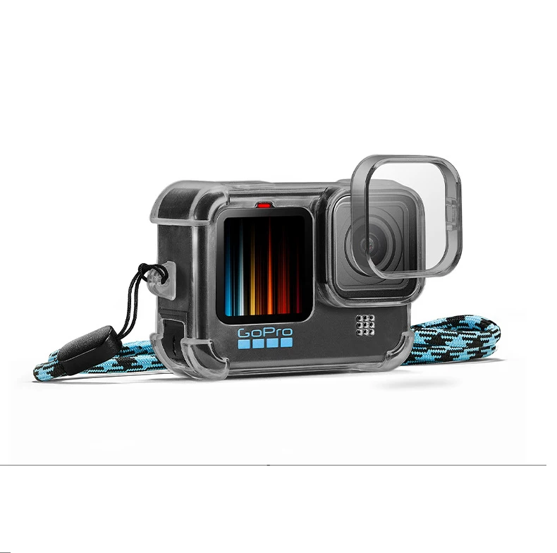 Description Picture 6 of itemFor gopro hero 9 10 11 12 13black Accessories case Protective White Housing TPU Shell Protector + Lens Cap Strap For go pro Hero