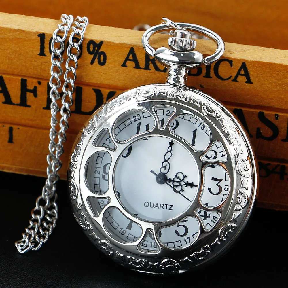 Рисунок 6 - Серебристые/черные карманные часы с арабскими цифрами