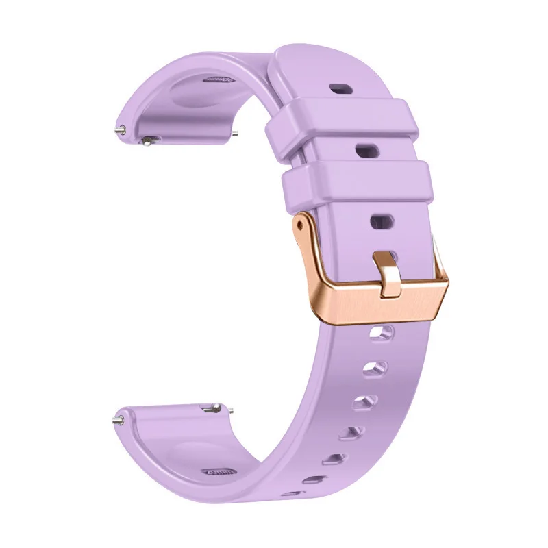 Rose Gold Silicone Smart Watch Strap with Buckle - 20mm Wristband