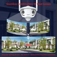 Caméra de surveillance Wifi extérieure 4MP POE double objectif 180 °   Caméra de sécurité à détection humaine AI ultra grand angle, application Camhipro 2