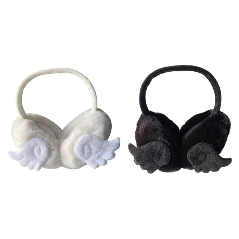 

Y166 Angel Wing Earmuffs Headwear Stay Warm and Trendy Cool Devil Ear Warmers