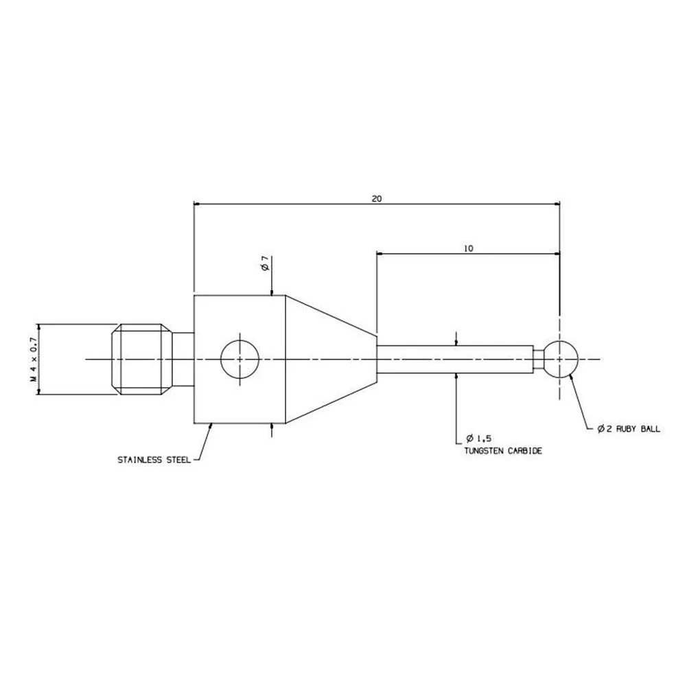 Renishaw ׼ CMM  κ, M4 , 2.0mm Ru , 20mm ֽ ī̵ κ A-5003-2932, 1 
