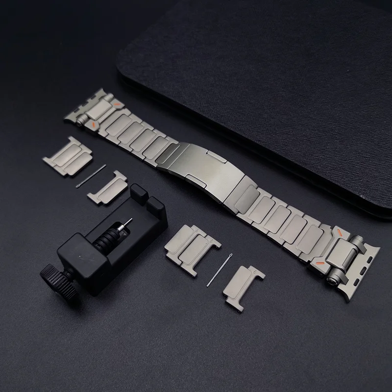 Luxury Titanium Metal Bracelet for Apple Watch Band Ultra 2 49mm 45mm 44mm 42mm Men Strap Iwatch Series 9 8 7 6 5 4 Se 3 Correa
