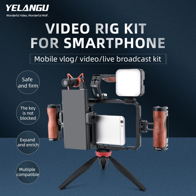 Soporte De Video Para Smartphone Con Agarraderas Dobles - Estabilizador Metálico, Compatible Con IPhone Y Android