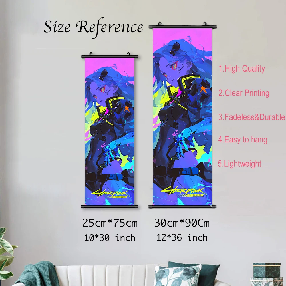 Cyberpunk Hanging Scroll Poster Lucy Movie Wallpaper Comic Wall Artwork Canvas Painting Picture Print Home Decoration Art Gift