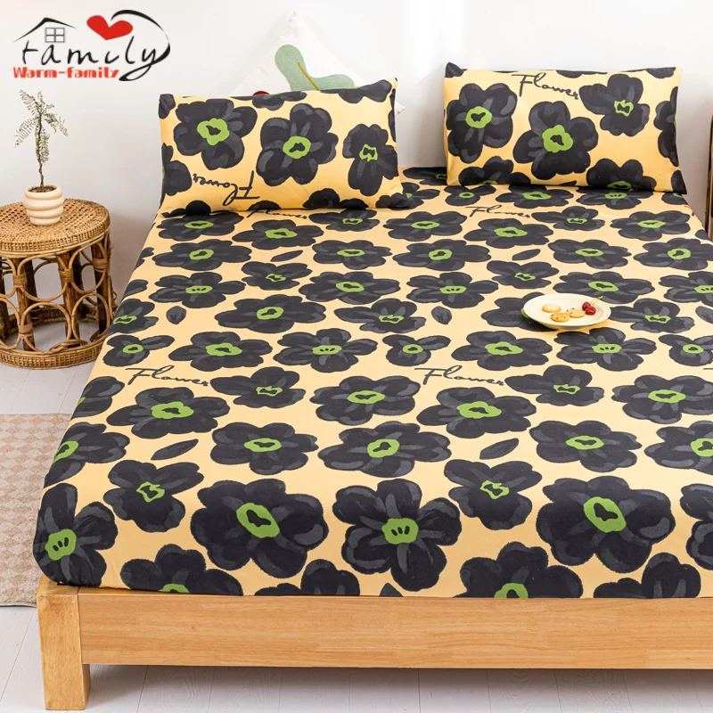 

New Fitted Bedsheet PremiumThicken Sanded Bed Sheet Single Queen King Size Suit Height Fully Wrapped Mattress Pad Cover Decor