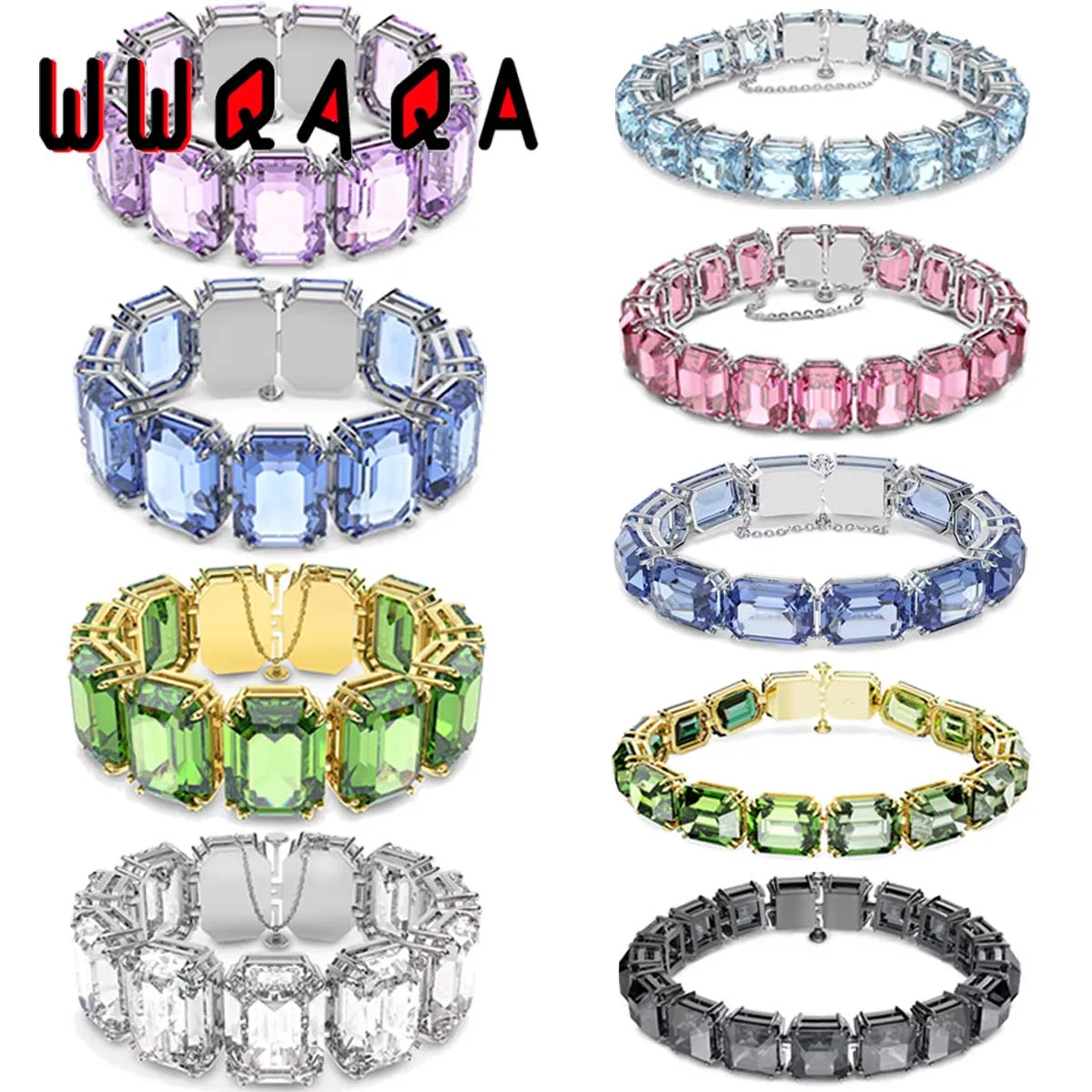 

Original 2024 New Millenia Luxury Necklaces Charm Purple Green Austrian Crystal High Quality Women's Earrings Bracelet With Logo