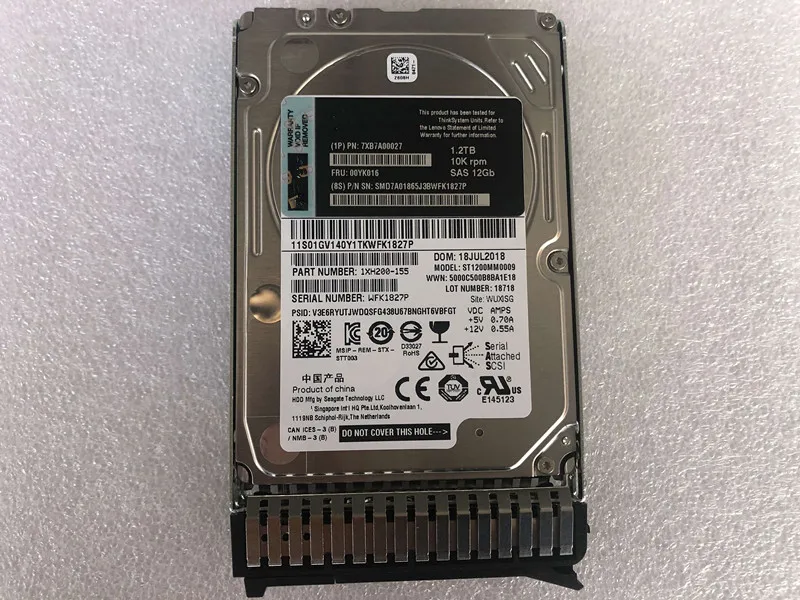

00YK016 0YK016 1,2 T SAS 10K 2,5 'SR530 SR950 SR630 HDD жесткий диск