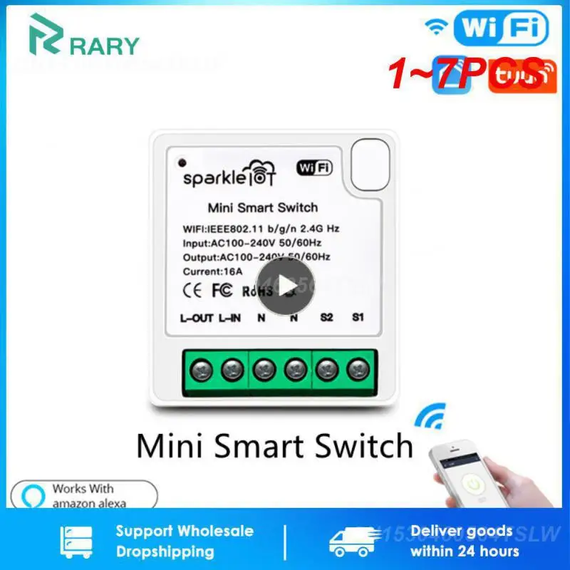 

Умный мини-переключатель с Wi-Fi, 16 А, 1-7 шт.
