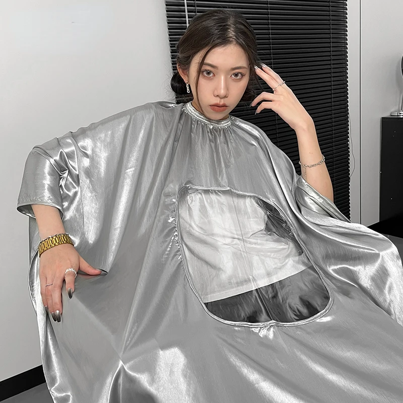 

Silky Salon Hairdressing Cape Barber Cape with Clear Viewing Window Waterproof Haircut Cloak Apron Barber Shop Hairdressing Tool