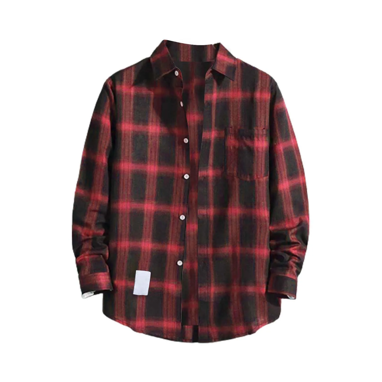 Checkered Printed Shirt Lapel With Single Breasted Chest Pocket Long Sleeved Top Men&rsquo;s Autumn Fashionable Casual Cardigan button down shirt