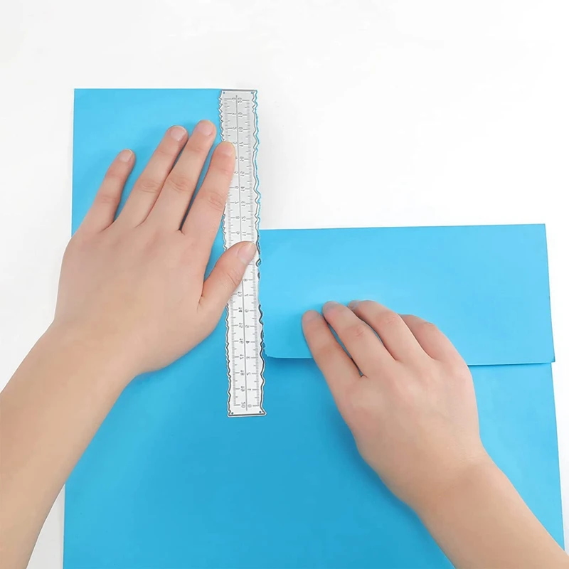 JHD-3 조각 8.4 인치 금속 불규칙한 가장자리 눈금자 가장자리 눈금자 카드 만들기 Scrapbooking 공예 장식 학교 사무용품